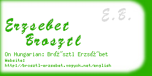 erzsebet brosztl business card